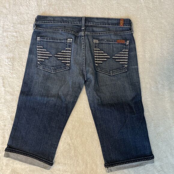7 For All Mankind Shorts Jeans Denim Size 29 Blue - Picture 1 of 9